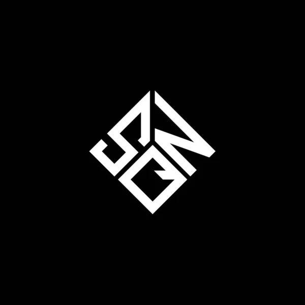 Σχεδιασμός Λογότυπου Γραμμάτων Sqn Μαύρο Φόντο Δημιουργικά Αρχικά Sqn Έννοια — Διανυσματικό Αρχείο