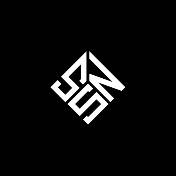 Diseño Del Logotipo Letra Ssn Sobre Fondo Negro Ssn Iniciales — Vector de stock