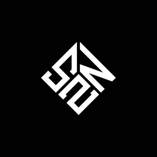 Diseño Del Logotipo Letra Szn Sobre Fondo Negro Szn Iniciales — Vector de stock