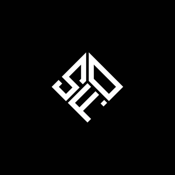 Siyah Arka Planda Sfo Harfi Logosu Tasarımı Sfo Yaratıcı Harflerin — Stok Vektör