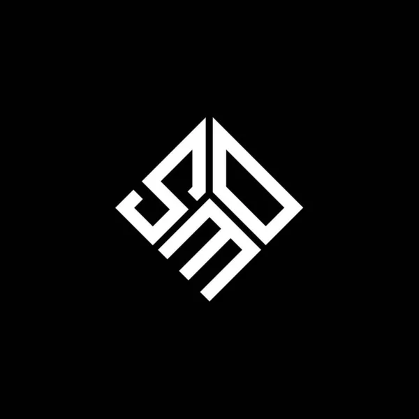 Siyah Arka Planda Smo Harf Logosu Tasarımı Smo Yaratıcı Harflerin — Stok Vektör