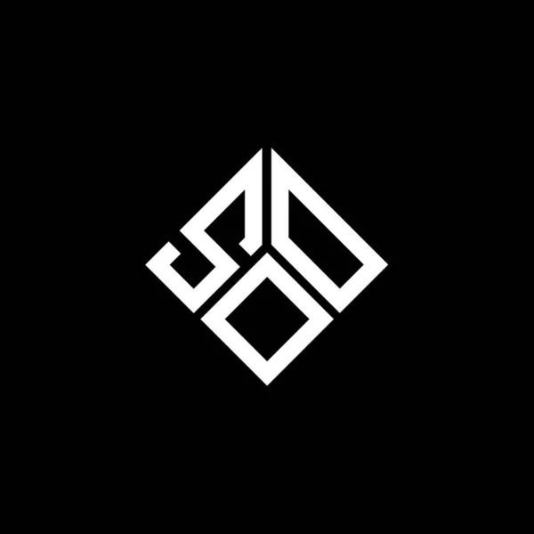 Soo Brief Logo Design Auf Schwarzem Hintergrund Soo Kreative Initialen — Stockvektor