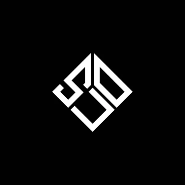 Design Logo Suo Lettre Sur Fond Noir Suo Initiales Créatives — Image vectorielle