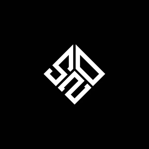 Diseño Del Logotipo Letra Szo Sobre Fondo Negro Szo Iniciales — Vector de stock