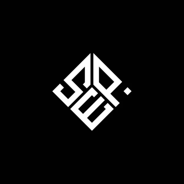 Siyah Arka Planda Sep Harf Logosu Tasarımı Sep Yaratıcı Harflerin — Stok Vektör