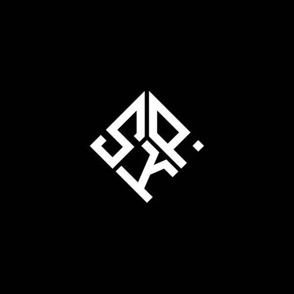Projekt Logo Litery Skp Czarnym Tle Skp Twórcze Inicjały Koncepcja — Wektor stockowy