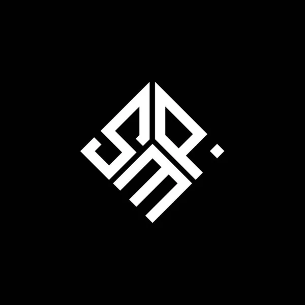 Design Logotipo Carta Smp Fundo Preto Smp Iniciais Criativas Conceito — Vetor de Stock