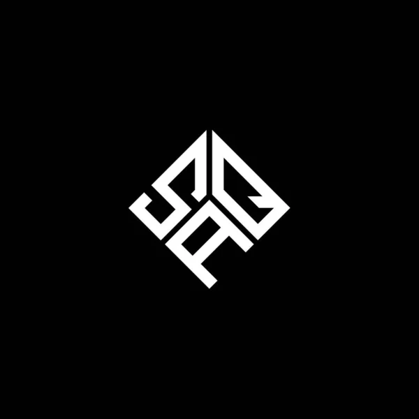 Desain Logo Surat Saq Pada Latar Belakang Hitam Inisial Kreatif - Stok Vektor