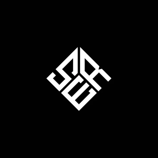 Diseño Del Logotipo Letra Ser Sobre Fondo Negro Ser Iniciales — Archivo Imágenes Vectoriales