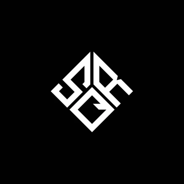 Siyah Arka Planda Sqr Harf Logosu Tasarımı Sqr Yaratıcı Harflerin — Stok Vektör