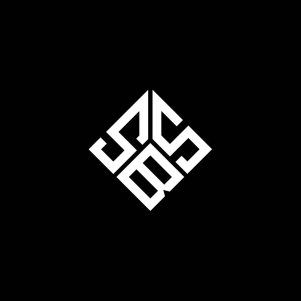Diseño Del Logotipo Letra Sbs Sobre Fondo Negro Sbs Iniciales — Vector de stock