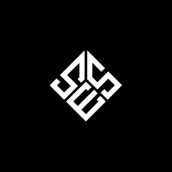 Σχεδιασμός Λογότυπου Γραμμάτων Ses Μαύρο Φόντο Έννοια Λογοτύπου Δημιουργικών Αρχικά — Διανυσματικό Αρχείο