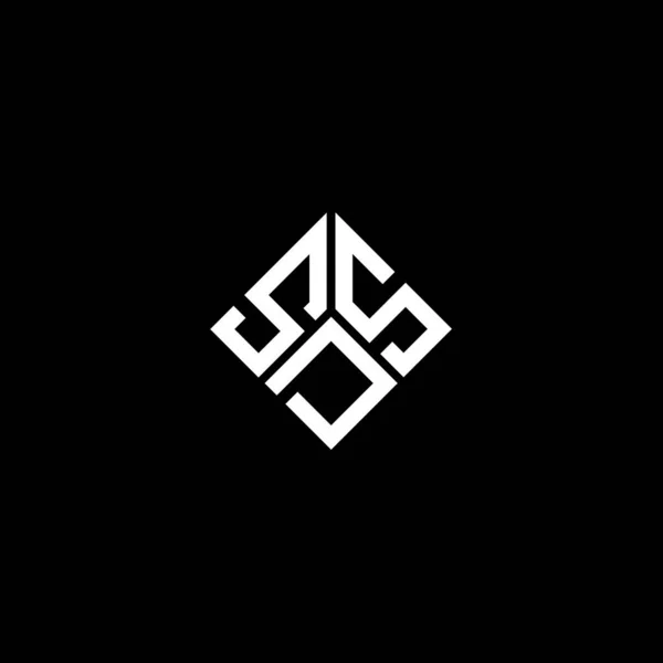 Diseño Del Logotipo Letra Sds Sobre Fondo Negro Sds Iniciales — Vector de stock