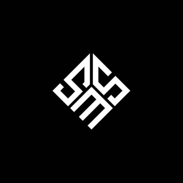 Разработка Логотипа Sms Черном Фоне Творческие Инициалы Буквенной Концепции Логотипа — стоковый вектор
