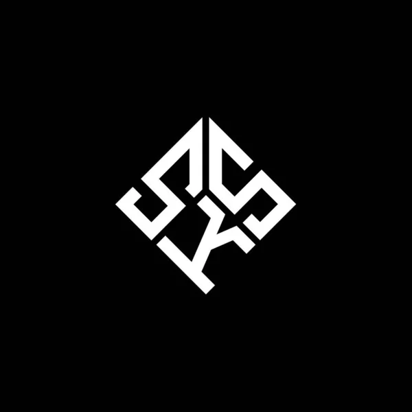 Sks Lettre Logo Design Sur Fond Noir Sks Initiales Créatives — Image vectorielle