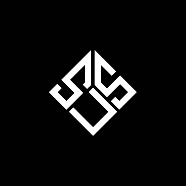 Logo Lettera Sus Disegno Sfondo Nero Sus Creativo Iniziali Lettera — Vettoriale Stock