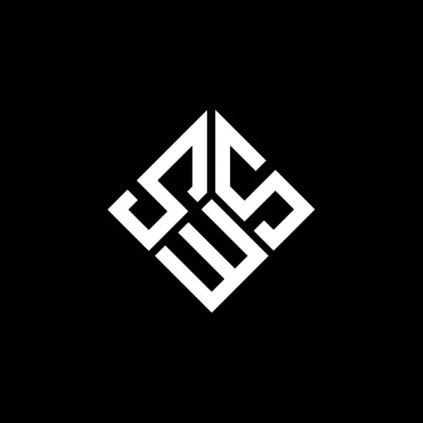 Sws Σχέδιο Λογότυπο Επιστολή Μαύρο Φόντο Sws Δημιουργική Αρχικά Γράμμα — Διανυσματικό Αρχείο