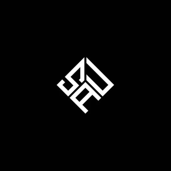 Siyah Arka Planda Sau Harf Logosu Tasarımı Sau Yaratıcı Harf — Stok Vektör