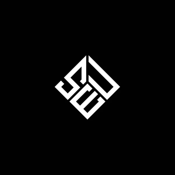 Seu Brev Logotyp Design Svart Bakgrund Seu Creative Initials Letter — Stock vektor