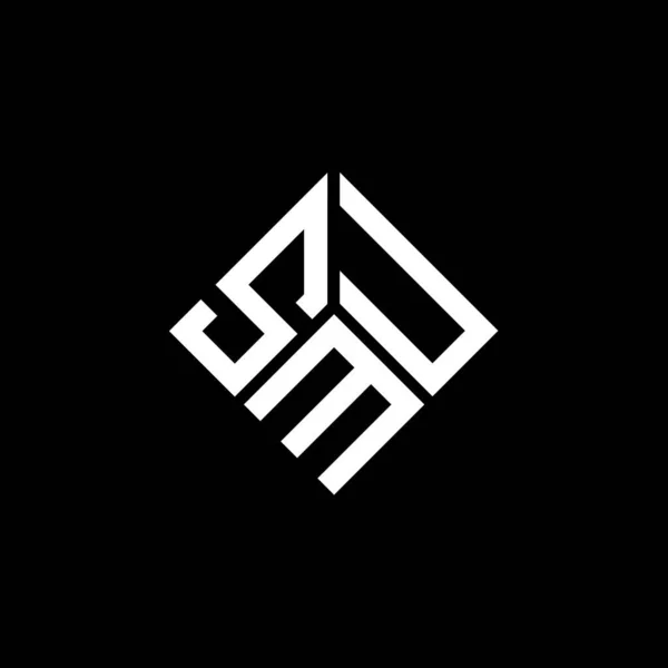 Design Logotipo Letra Smu Fundo Preto Smu Iniciais Criativas Conceito — Vetor de Stock