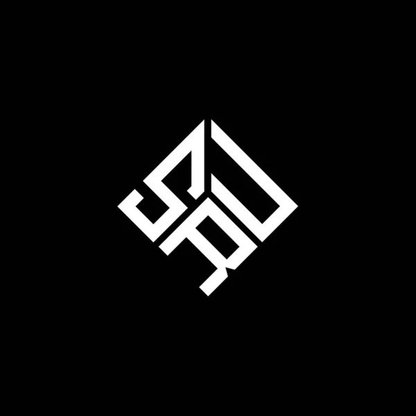 Σχεδιασμός Λογότυπου Γράμματος Sru Μαύρο Φόντο Δημιουργικά Αρχικά Του Sru — Διανυσματικό Αρχείο