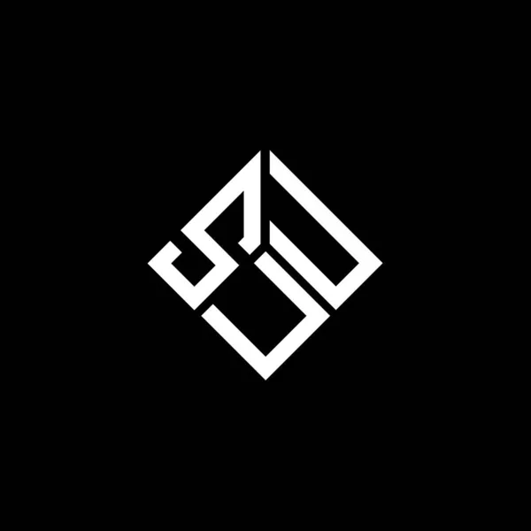 Projekt Logo Litery Suu Czarnym Tle Suu Twórcze Inicjały Koncepcja — Wektor stockowy