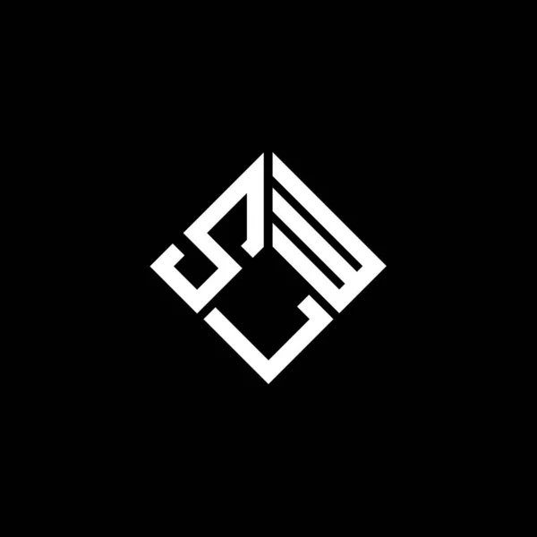 Diseño Del Logotipo Letra Slw Sobre Fondo Negro Slw Iniciales — Vector de stock