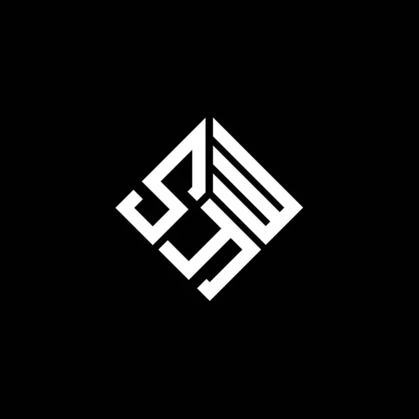Syw Design Logotipo Carta Fundo Preto Syw Iniciais Criativas Conceito — Vetor de Stock