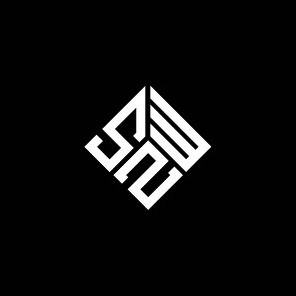 Diseño Del Logotipo Letra Szw Sobre Fondo Negro Szw Iniciales — Vector de stock