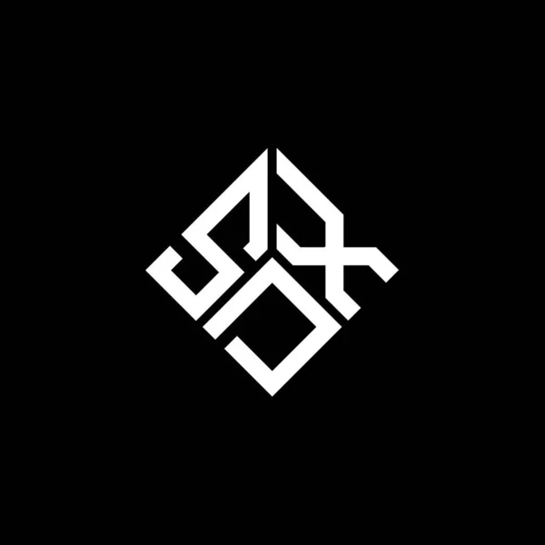 Diseño Del Logotipo Letra Sdx Sobre Fondo Negro Sdx Iniciales — Vector de stock