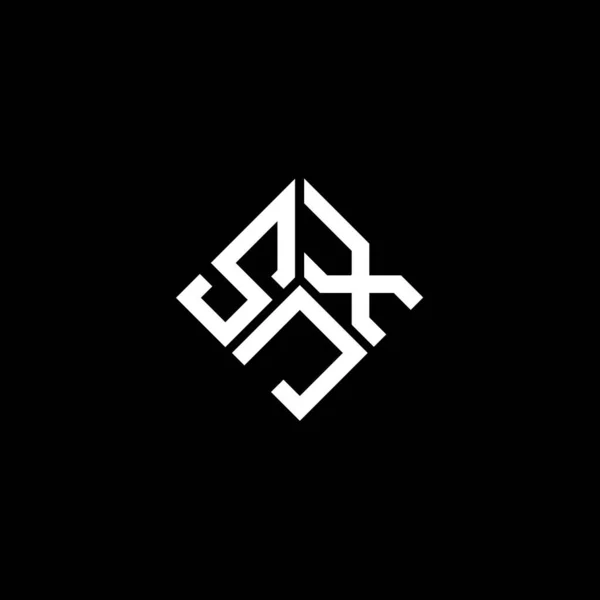 Diseño Del Logotipo Letra Sjx Sobre Fondo Negro Sjx Iniciales — Vector de stock