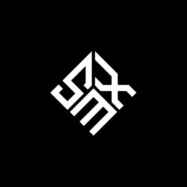 Diseño Del Logotipo Letra Smx Sobre Fondo Negro Smx Iniciales — Vector de stock