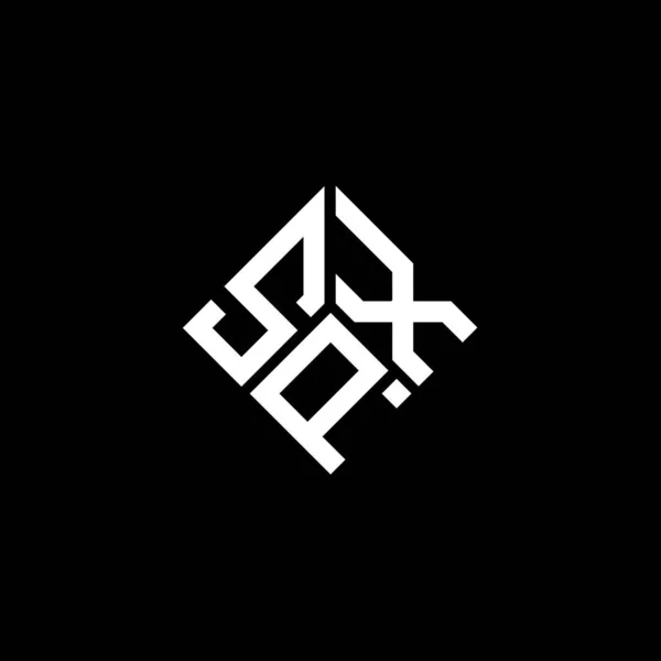 Diseño Del Logotipo Letra Spx Sobre Fondo Negro Spx Iniciales — Vector de stock