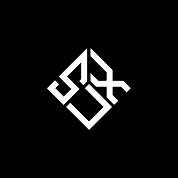Desain Logo Surat Sux Pada Latar Belakang Hitam Inisial Kreatif - Stok Vektor
