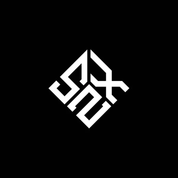 Siyah Arkaplanda Szx Harf Logosu Tasarımı Szx Yaratıcı Harflerin Baş — Stok Vektör