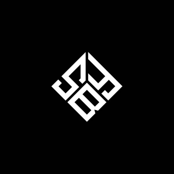 Sby Design Logotipo Carta Fundo Preto Sby Iniciais Criativas Conceito —  Vetores de Stock