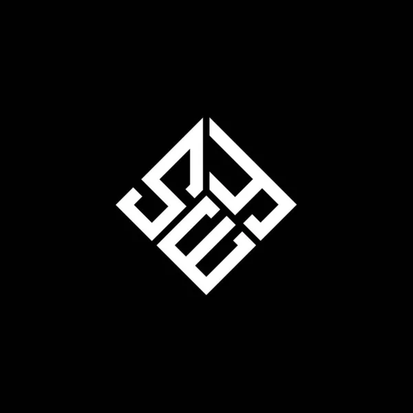 Sey Harf Logosu Tasarımı Siyah Arka Planda Sey Yaratıcı Harflerin — Stok Vektör