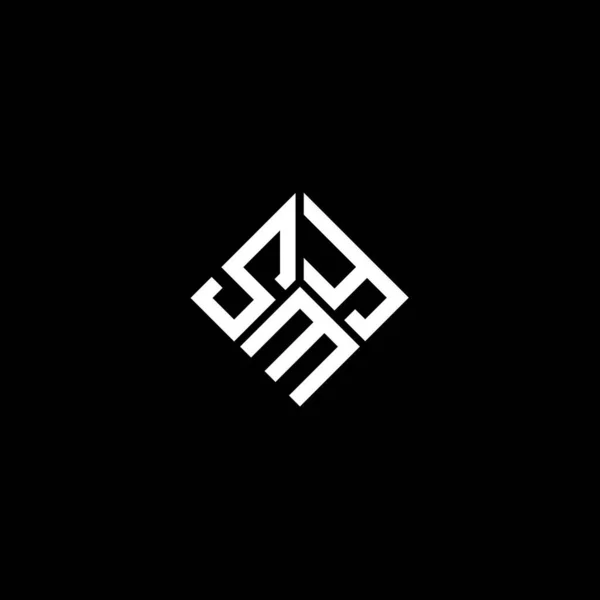 Smy Letter Logo Design Auf Schwarzem Hintergrund Smy Kreative Initialen — Stockvektor