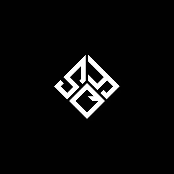 Sqy Design Logotipo Carta Fundo Preto Sqy Iniciais Criativas Conceito — Vetor de Stock