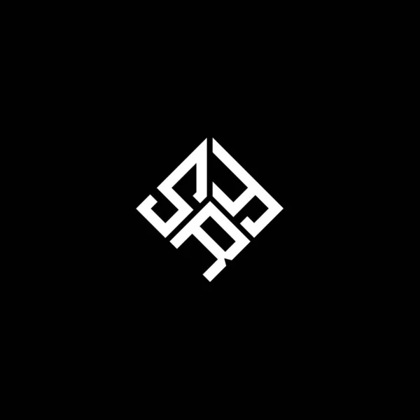 Diseño Del Logotipo Letra Sry Sobre Fondo Negro Sry Iniciales — Vector de stock