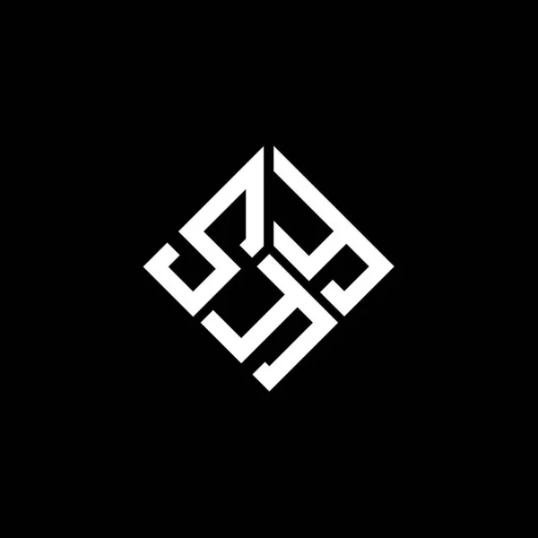 Дизайн Логотипу Літери Syy Чорному Тлі Творчі Ініціали Syy Концепція — стоковий вектор