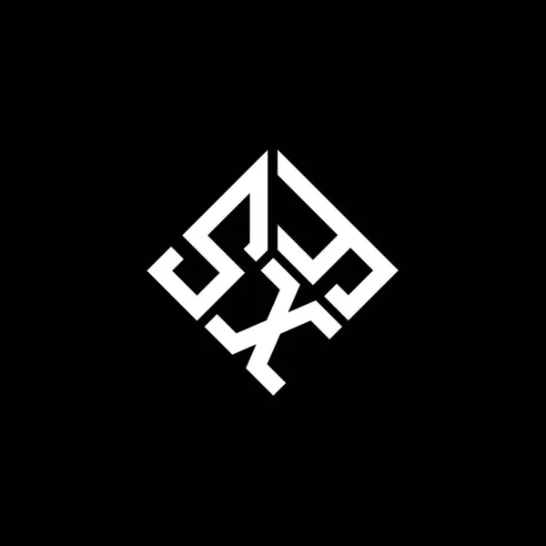 Desain Logo Huruf Sxy Pada Latar Belakang Hitam Sxy Kreatif - Stok Vektor