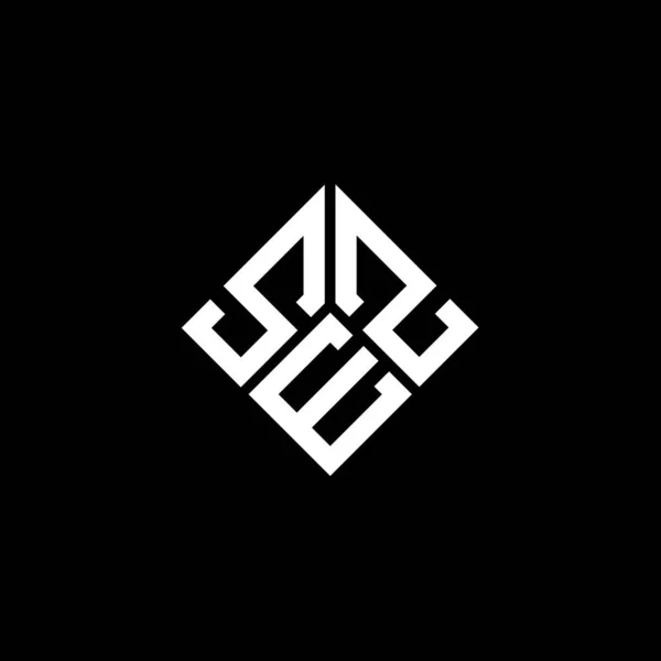 Sez Logo Ontwerp Zwarte Achtergrond Sez Creatieve Initialen Letter Logo — Stockvector