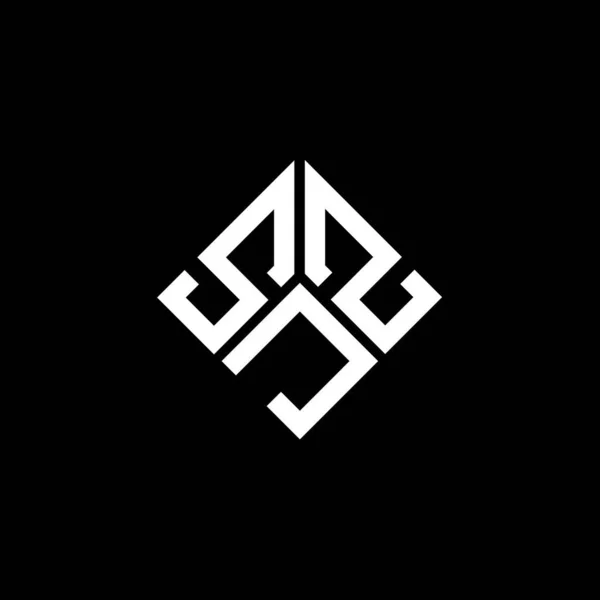 Sjz Lettre Logo Design Sur Fond Noir Sjz Initiales Créatives — Image vectorielle