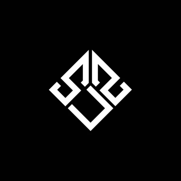 Diseño Del Logotipo Letra Suz Sobre Fondo Negro Suz Iniciales — Vector de stock