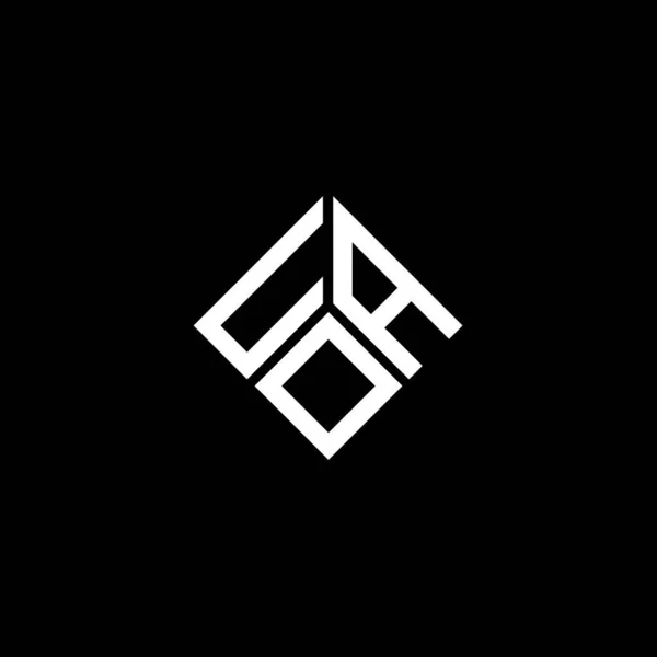 Uoa Letter Logo Design Black Background Uoa Creative Initials Letter — Stock Vector