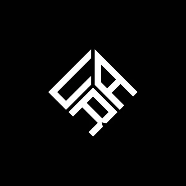 Ura Letter Logo Design Black Background Ura Creative Initials Letter — Stock Vector