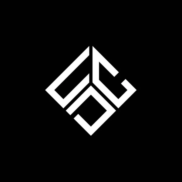 Diseño Del Logotipo Letra Udc Sobre Fondo Negro Udc Iniciales — Archivo Imágenes Vectoriales