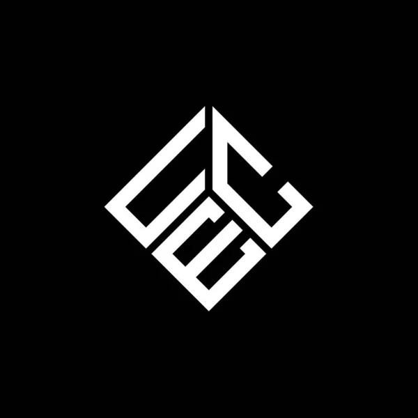 Uec Lettre Logo Design Sur Fond Noir Uec Initiales Créatives — Image vectorielle