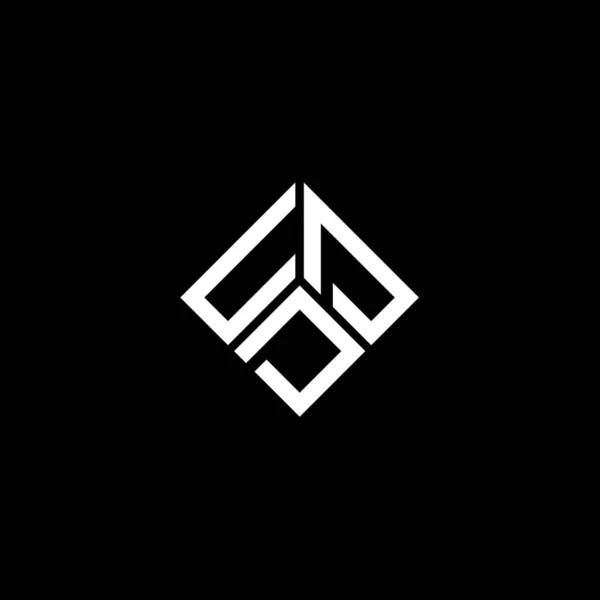 Diseño Del Logotipo Letra Udd Sobre Fondo Negro Udd Iniciales — Vector de stock